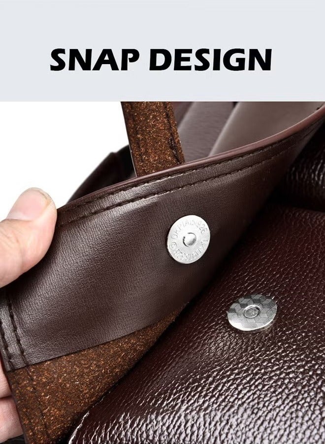 Canway Simple Business High Capacity Handbag for Men High End PU Leather Multiple Pockets Crossbody Bags Mens Waterproof Scratch-Resistant Wear-Resistant Casual Briefcase with Quality Hardware - Image 3