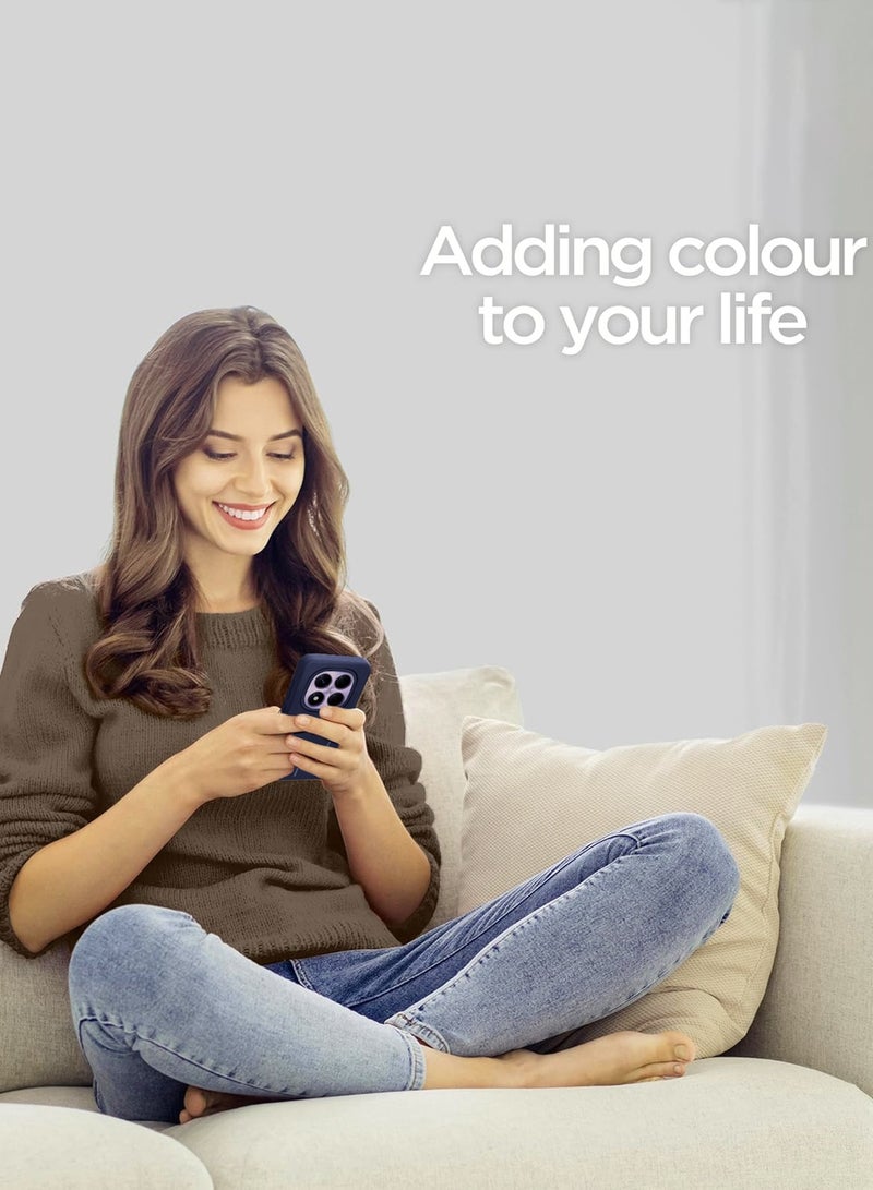 Wtech Xiaomi Redmi Note 14 Pro+ 5G / Xiaomi Redmi Note 14 Pro Plus 5G 2025 Premium Liquid Silicone Compatible With Thin Magsafe Ring Case Cover - Navy Blue - Image 4