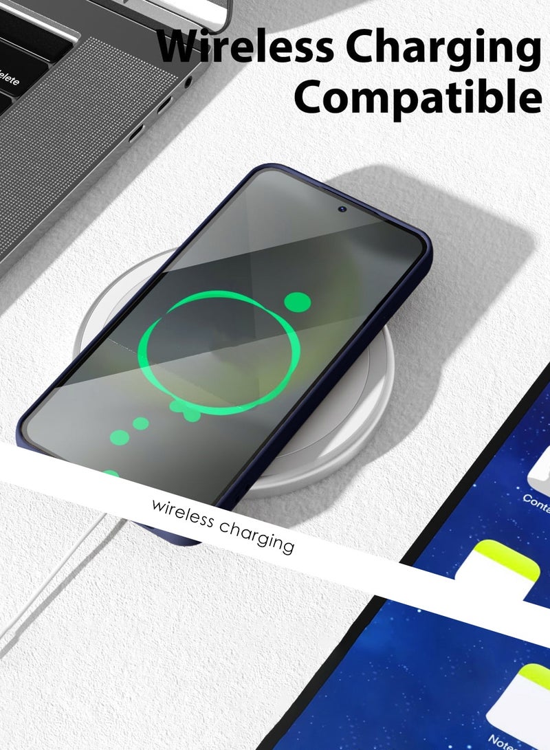 Wtech Xiaomi Redmi Note 14 Pro+ 5G / Xiaomi Redmi Note 14 Pro Plus 5G 2025 Premium Liquid Silicone Compatible With Thin Magsafe Ring Case Cover - Navy Blue - Image 5