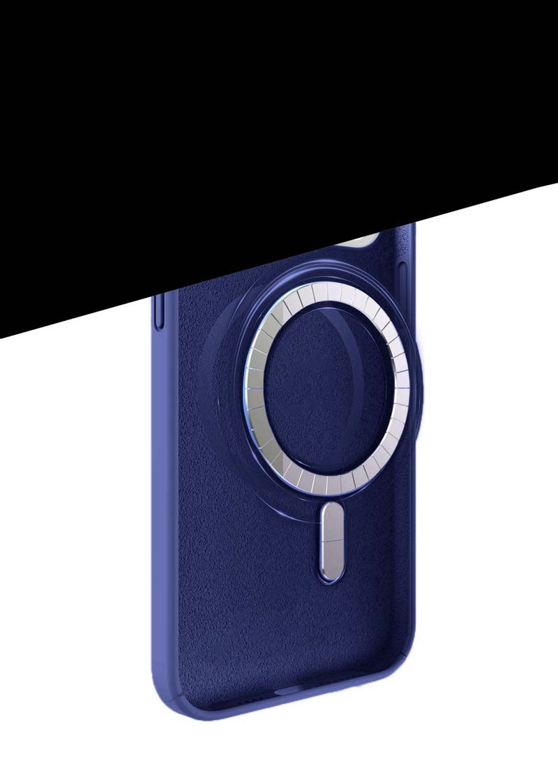 Wtech Xiaomi Redmi Note 14 Pro+ 5G / Xiaomi Redmi Note 14 Pro Plus 5G 2025 Premium Liquid Silicone Compatible With Thin Magsafe Ring Case Cover - Navy Blue - Image 2