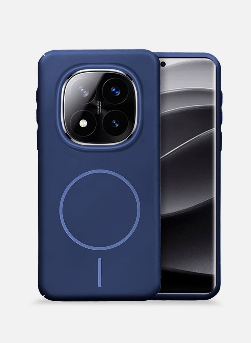 Wtech Xiaomi Redmi Note 14 Pro+ 5G / Xiaomi Redmi Note 14 Pro Plus 5G 2025 Premium Liquid Silicone Compatible With Thin Magsafe Ring Case Cover - Navy Blue - Image 1