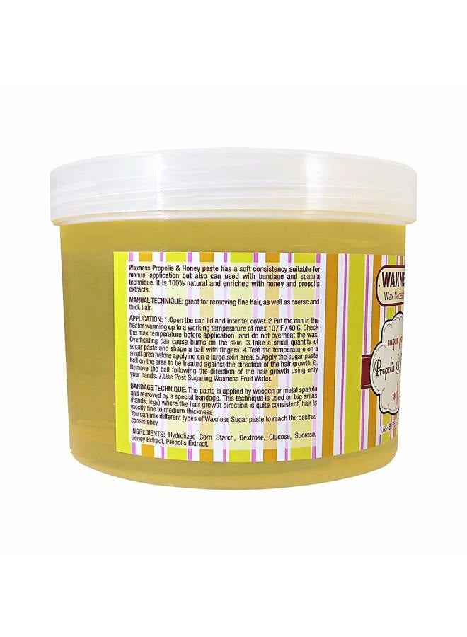 wax necessities معجون سكر ناعم طبيعي بالكامل من واكسنس للتطبيق اليدوي وتقنية الضمادة - عسل بروبوليس 1.6 رطل - Image 2