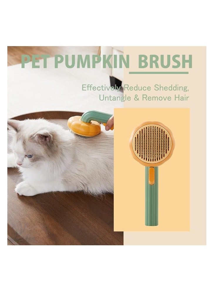 Generic Pet Pumpkin Self Cleaning Slicker Brush for Dogs Cats Puppy Rabbit, Dog Grooming Brush Tool Gently Removes Loose Undercoat, Cat Mats Tangled Hair Slicker Brush for Short & Long Hair  - Image 3