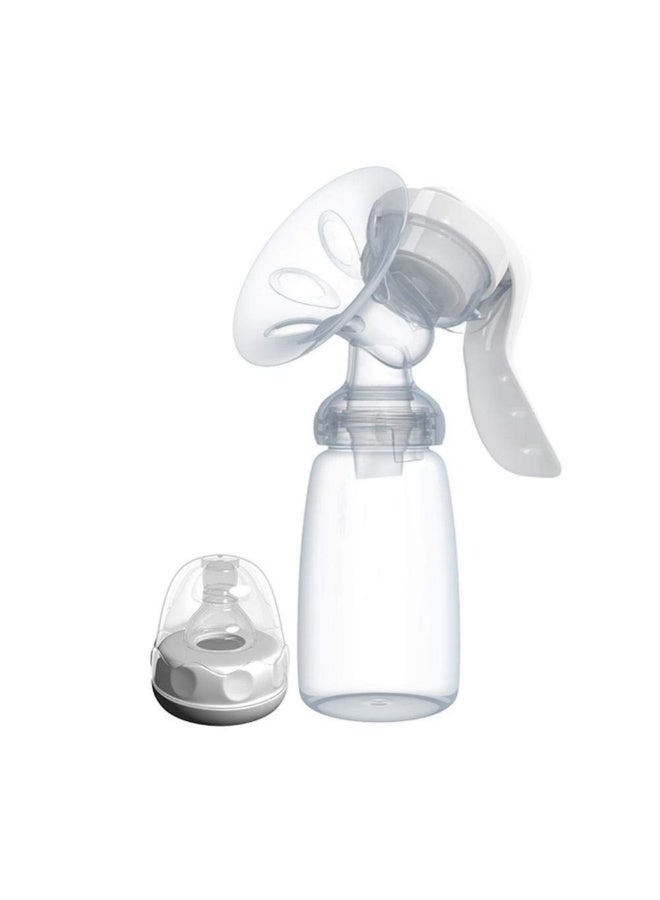 Manual Breast Pump – BPA-Free Food-Grade Silicone & PP, Comfort Massage, with Milk Bottle, Portable & Safe for Moms & Babies - Image 3