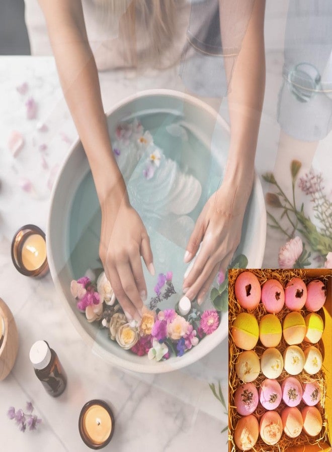 Aaranyam | Royal Bloom Box- Bath Bomb - Rose, Lavender, Pink Salt, Oats, Citurs |Refreshing hot water bath hydrating moisturizing enchanting Fizzy Aromatic Bath Bomb ( 75 g) each - Pack of 20 Gift for women - men - Image 2