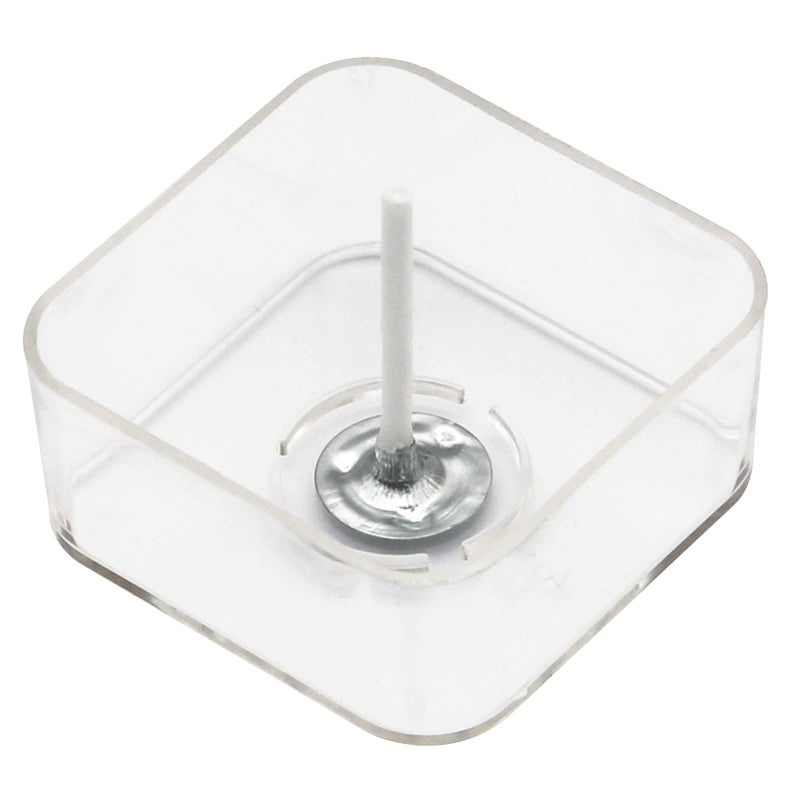 CandMak Tea Light Candle Cups, 50pcs Clear Polycarbonate Plastic Empty TeaLight Mold Tin Container with 50pcs TeaLight Candle Wicks (Square) - Image 1