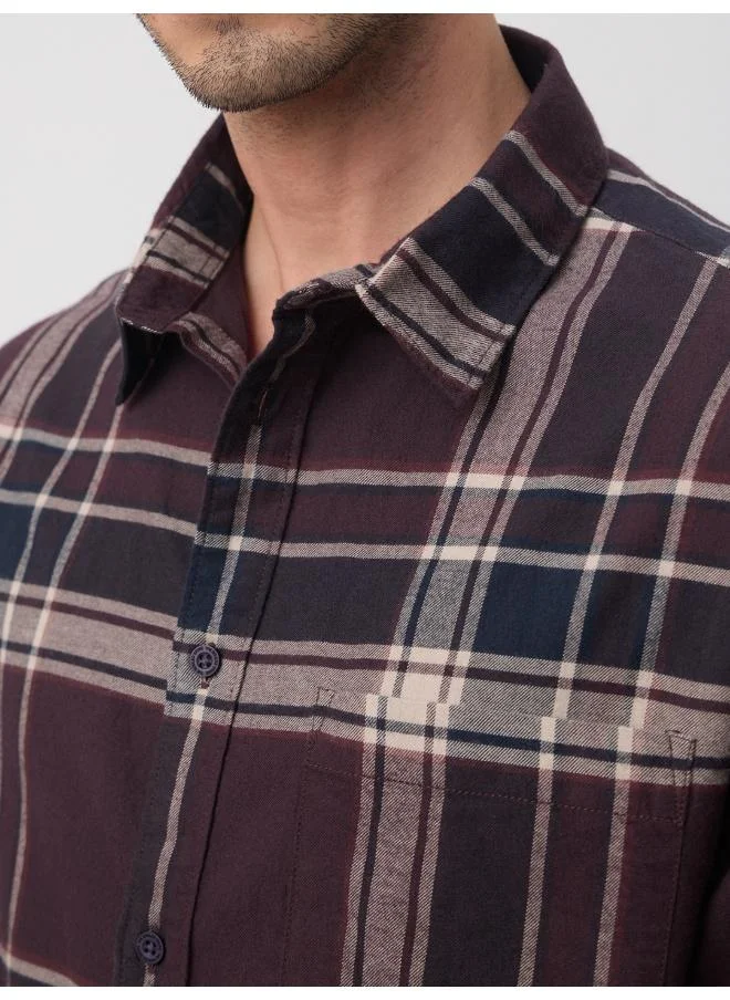 The Souled Store Maroon The Souled Store Men Checks And Stripes Canvas Multicolour Relaxed Shirts for Men | Best Price UAE