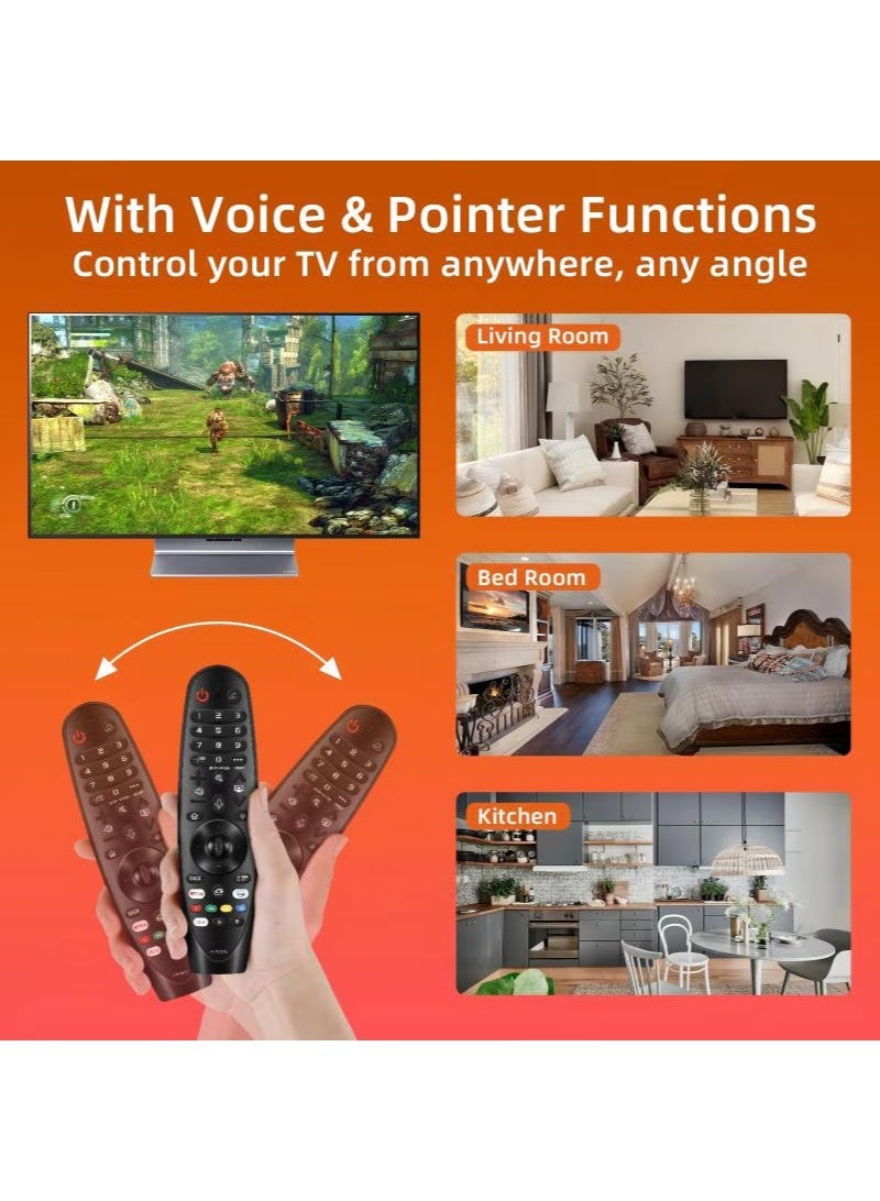 جهاز تحكم عن بعد عالمي لتلفزيونات LG الذكية (Magic Remote)، مزود بخاصية التحكم الصوتي ووظيفة المؤشر، متوافق مع معظم تلفزيونات LG الذكية، سهل الإقران، مزود بأزرار مخصصة لـ Netflix و Prime Video و Disney+، لون أسود - Image 5
