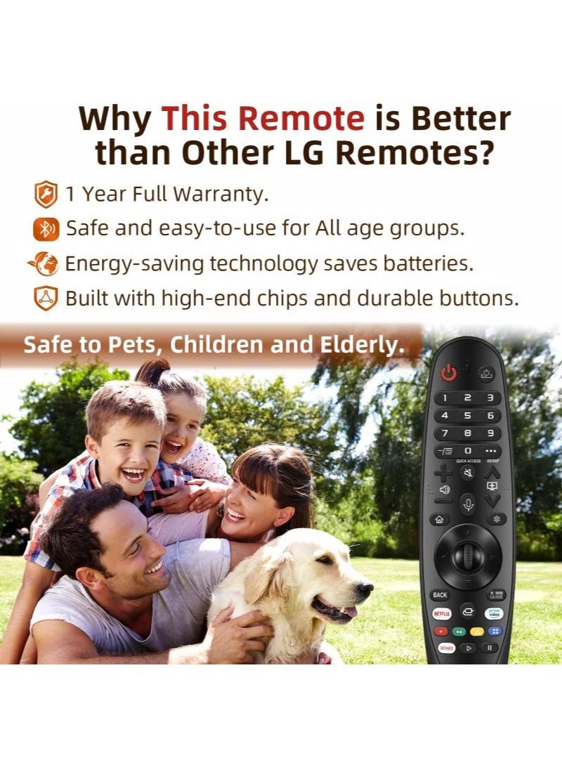 جهاز تحكم عن بعد عالمي لتلفزيونات LG الذكية (Magic Remote)، مزود بخاصية التحكم الصوتي ووظيفة المؤشر، متوافق مع معظم تلفزيونات LG الذكية، سهل الإقران، مزود بأزرار مخصصة لـ Netflix و Prime Video و Disney+، لون أسود - Image 4