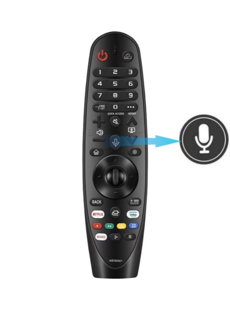 جهاز تحكم عن بعد عالمي لتلفزيونات LG الذكية (Magic Remote)، مزود بخاصية التحكم الصوتي ووظيفة المؤشر، متوافق مع معظم تلفزيونات LG الذكية، سهل الإقران، مزود بأزرار مخصصة لـ Netflix و Prime Video و Disney+، لون أسود - Image 1