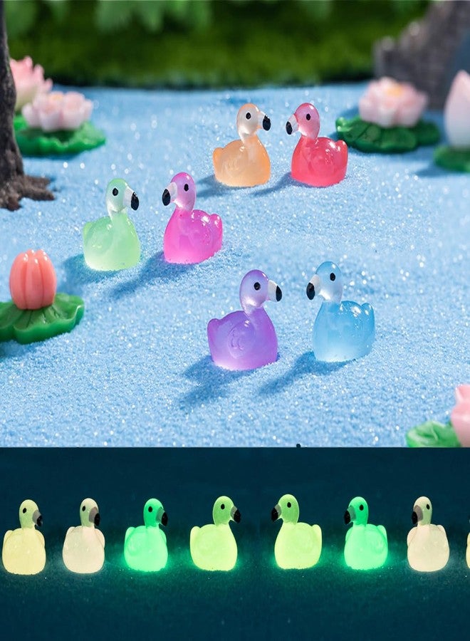 Purple Star Mini Resin Animals 50 Pack Mini Ducks Flamingos Turtles Rabbits Chicken Sting Ray Tiny Ducks Little Animals Figures to Hide Small Plastic Ducks Glow in The Dark Decor Valentine's Day Gifts Pink - Image 4