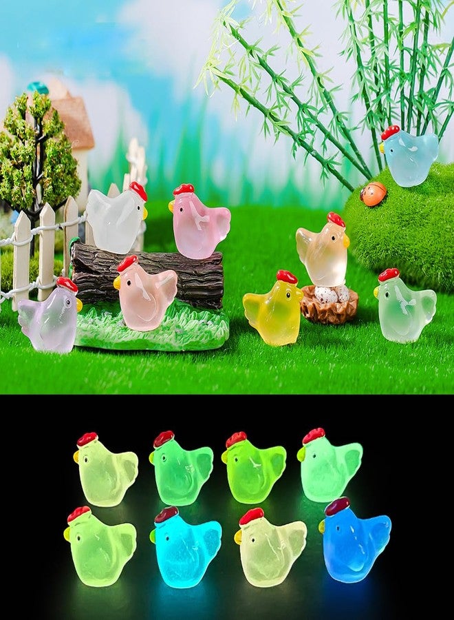 Purple Star Mini Resin Animals 50 Pack Mini Ducks Flamingos Turtles Rabbits Chicken Sting Ray Tiny Ducks Little Animals Figures to Hide Small Plastic Ducks Glow in The Dark Decor Valentine's Day Gifts Pink - Image 5