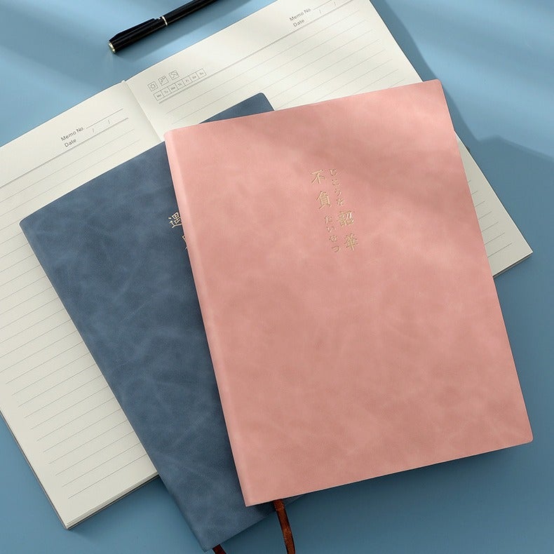 A4 Imitation Leather Business Notebook – 400 Pages Beige Daolin Paper - Image 3