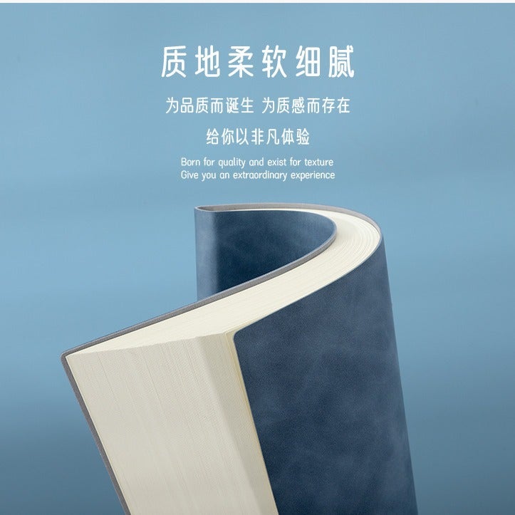 A4 Imitation Leather Business Notebook – 400 Pages Beige Daolin Paper - Image 4