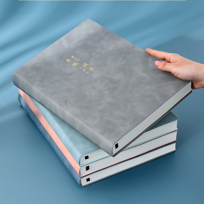 A4 Imitation Leather Business Notebook – 400 Pages Beige Daolin Paper - Image 5