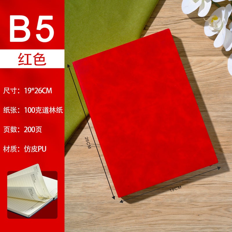 A4 Imitation Leather Business Notebook – 400 Pages Beige Daolin Paper - Image 1