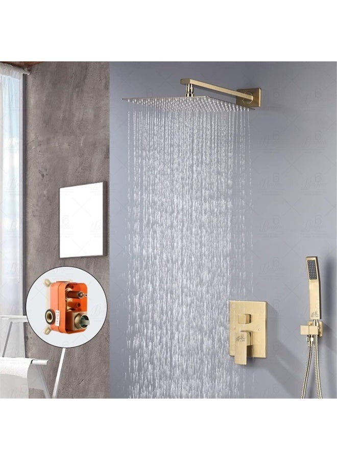 B BAGNO 9063-1MG Concealed Shower System – Wall-Mounted, Matt Gold Finish, Rain Shower & Handheld Combo, Durable Brass Body – Luxury Bathroom Fitting - Image 3