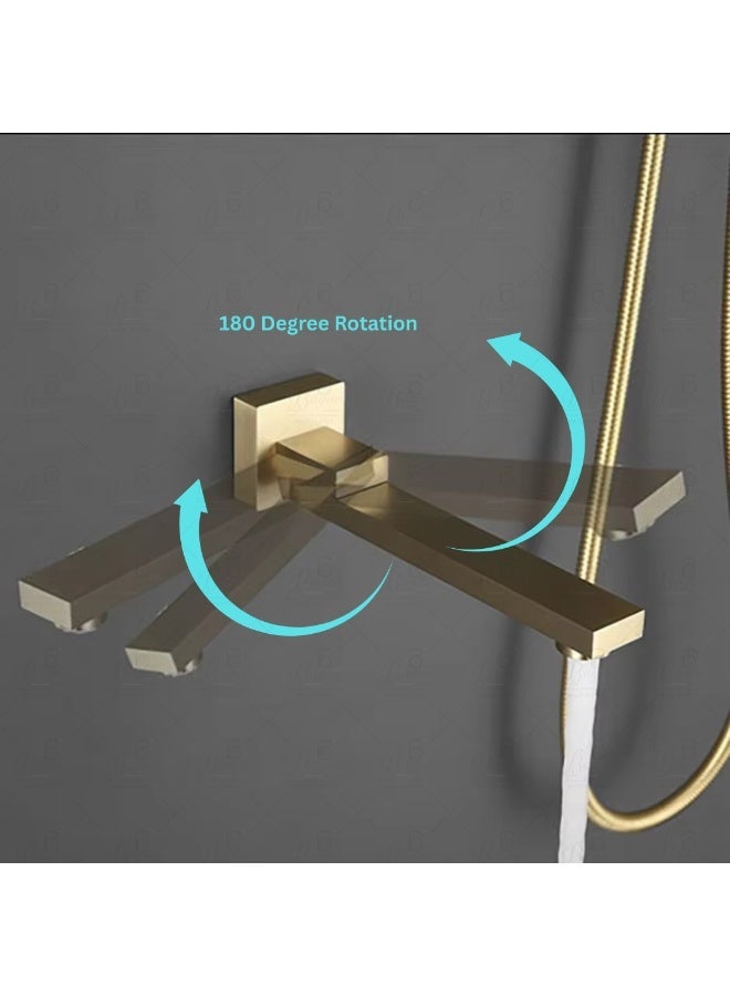 B BAGNO 9063-1MG Concealed Shower System – Wall-Mounted, Matt Gold Finish, Rain Shower & Handheld Combo, Durable Brass Body – Luxury Bathroom Fitting - Image 5