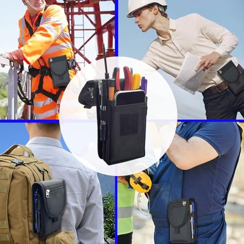 FAUDRECRO Belt Clip Tool Pouch,Tactical Utility Pouch, Heavy-Duty Nylon EDC Multitool Organizer,Cell Phone Holder, Multi-Pockets Tool Holster Sheath Bag for Electricians Handymen Work Maintenance Hiking - Image 2
