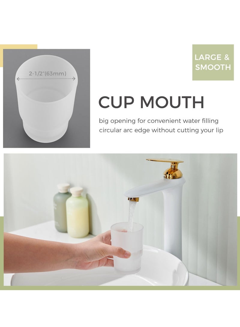 ح واحة كوب زجاجي مصنفر للشطف في الحمام، كوب بديل لحامل فرشاة الأسنان من اوماسي - Image 4