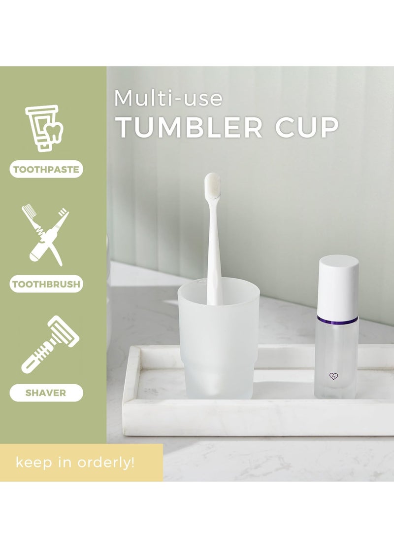 ح واحة كوب زجاجي مصنفر للشطف في الحمام، كوب بديل لحامل فرشاة الأسنان من اوماسي - Image 5