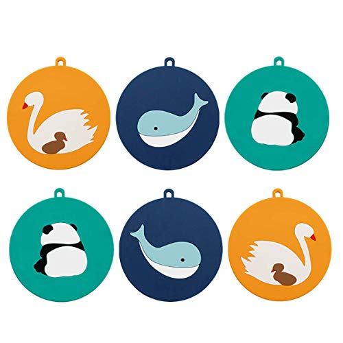 pepplo Silicone Trivet Mat/Coaster, Heat Resistant Coasters, Tableware Insulation Pad Potholders, Cups Pad, Placemat, Non-Slip Mat, Flexible,Color and Pattern May Vary, Round Shape (Set of 6) - Image 1