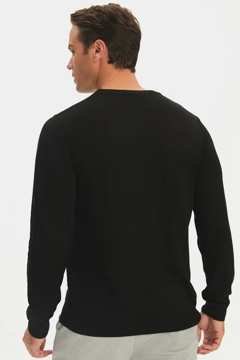 جون Men's Regular Fit Crew Neck Patterned Knitwear Sweater
