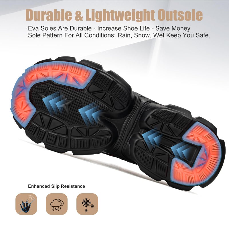 Hogent Steel Toe Shoes for Women Men Wide Non Slip Composite Work Sneakers Indestructible Comfortable Safety Tennis Shoes Lightweight Breathable Construction Sneakers Puncture Proof Ergonomic Design - Image 3