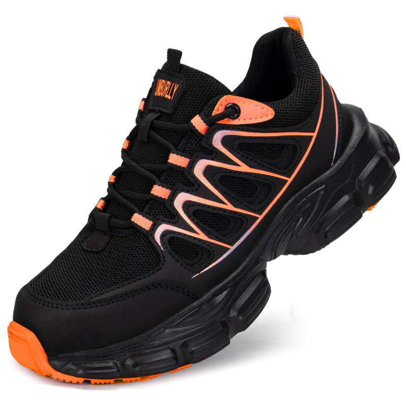Hogent Steel Toe Shoes for Women Men Wide Non Slip Composite Work Sneakers Indestructible Comfortable Safety Tennis Shoes Lightweight Breathable Construction Sneakers Puncture Proof Ergonomic Design - Image 1