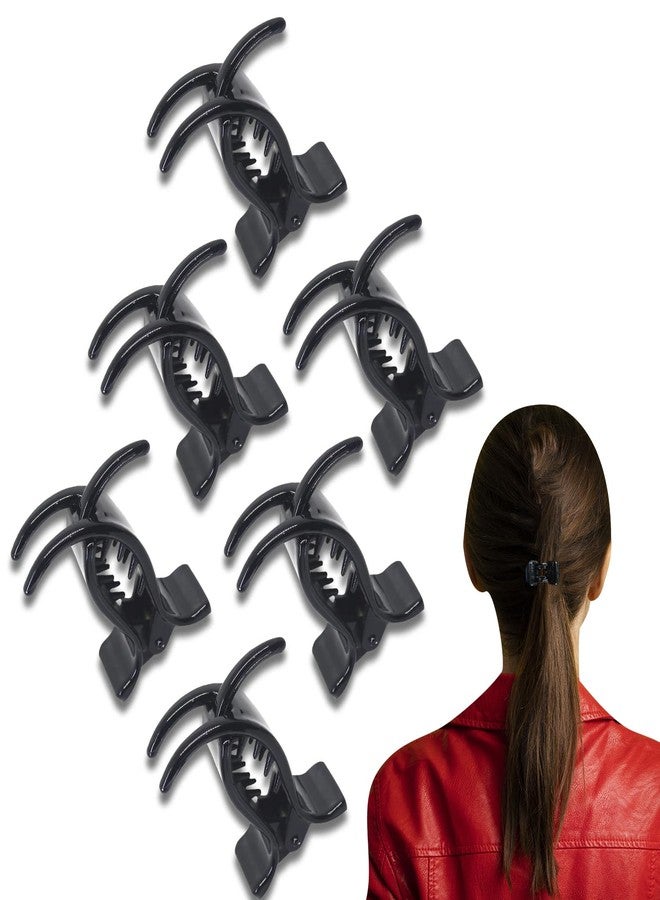 TEMPERIA (6 pcs) Hair Clips for Women & Girls - Clutcher Clutches Claw Clip Accessories - Stylish, Fashional (Black) (DN02) - Image 1