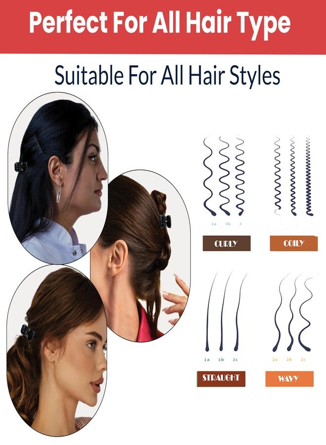 TEMPERIA (6 pcs) Hair Clips for Women & Girls - Clutcher Clutches Claw Clip Accessories - Stylish, Fashional (Black) (DN02) - Image 5