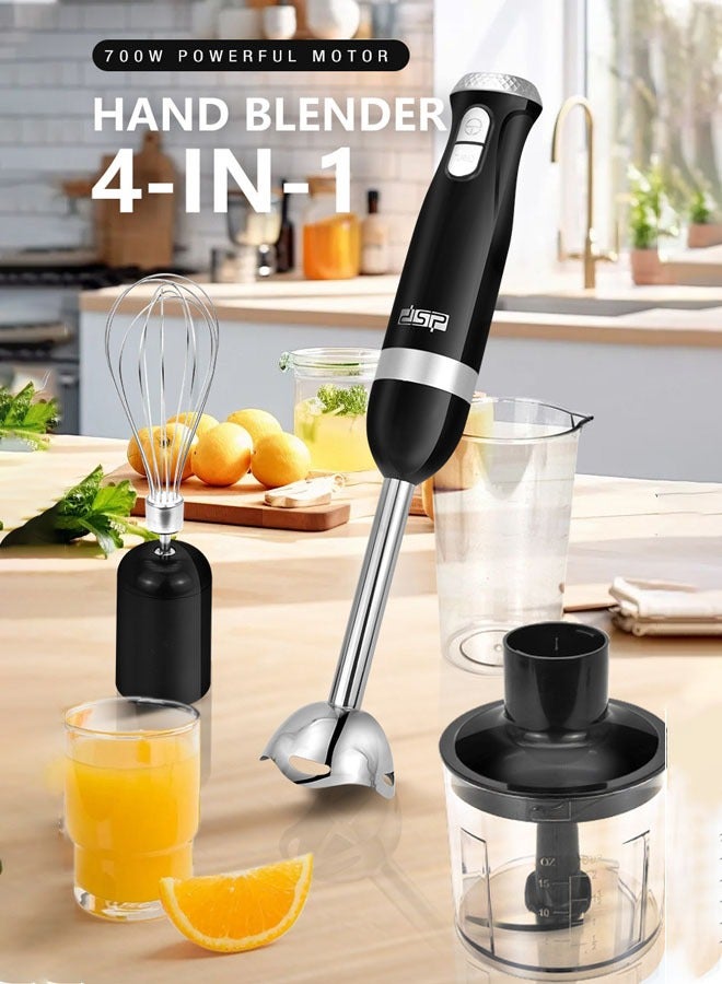 DSP Multifunctional Hand Blender, 4 IN 1 Electric Blender with Chopper, Mixer,Whisk, 700W,KM-1091,Black - Image 4
