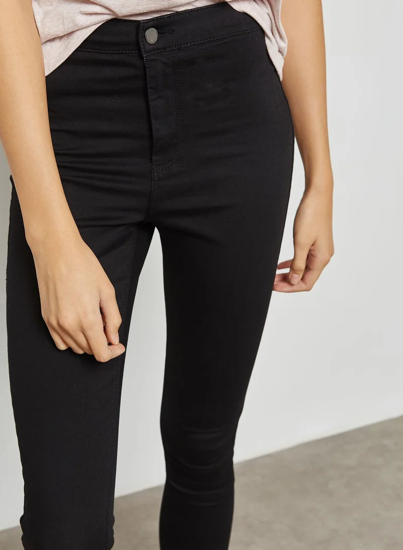 TOPSHOP Black Joni Jeans
