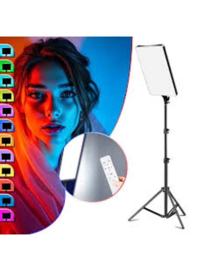SHOPI - RGB LED Photography Fill Light PM-48 | Portable 360° Full-Color Dimmable Video Light Panel with Adjustable Brightness, Built-in Battery for Vlogging, YouTube, TikTok, Makeup & Live Streaming - Image 1