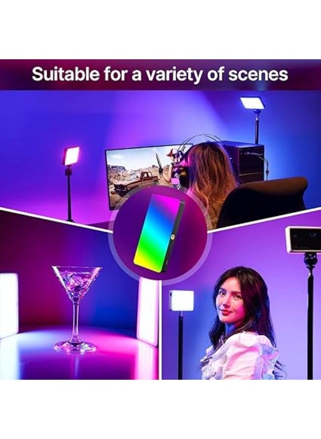 SHOPI - RGB LED Photography Fill Light PM-48 | Portable 360° Full-Color Dimmable Video Light Panel with Adjustable Brightness, Built-in Battery for Vlogging, YouTube, TikTok, Makeup & Live Streaming - Image 1