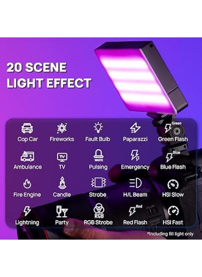 SHOPI - RGB LED Photography Fill Light PM-48 | Portable 360° Full-Color Dimmable Video Light Panel with Adjustable Brightness, Built-in Battery for Vlogging, YouTube, TikTok, Makeup & Live Streaming - Image 1