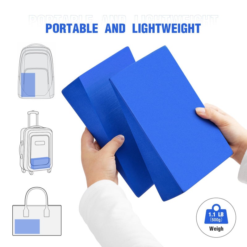 Inlisy Hard Foam Wedge Slant Board, 2-pcs Update Calf Stretcher, Squat Wedges for Yoga, Foot Rehabilitation and Stretching, and Physical Therapy, Blue - Image 5