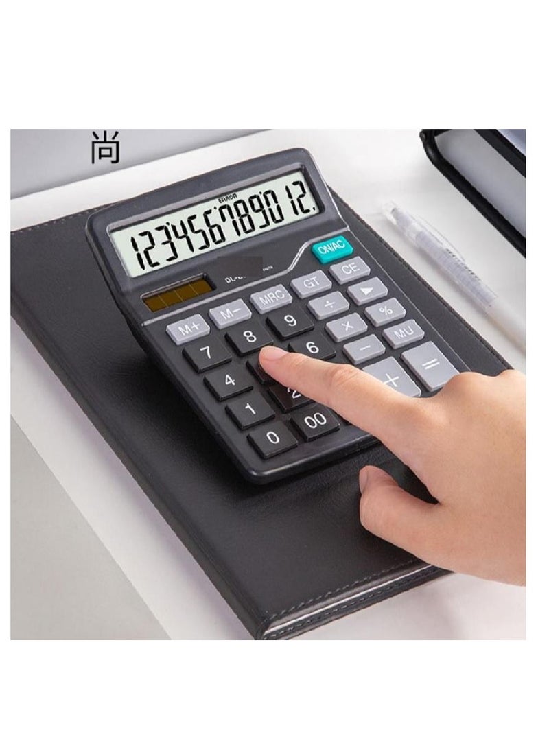 AIWANTO Large Key Buttons 12 Digits Desk Calculator with  Calculator For Office School Home (Black-Style-2)  - Image 3