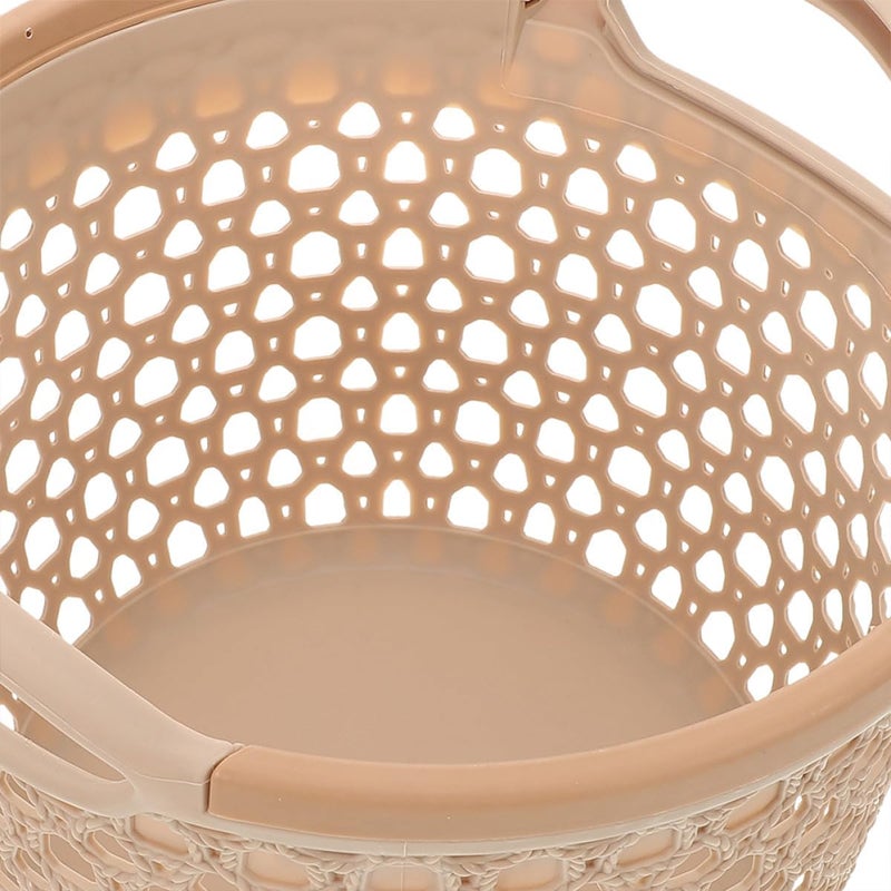 SMASOLO 2pcs Portable Small Laundry Storage Baskets, Waterproof Plastic Laundry Hampers with Handles, Hollow out Dirty Clothes Containers for Bathroom Nursery and Bedroom Organization, - Image 3