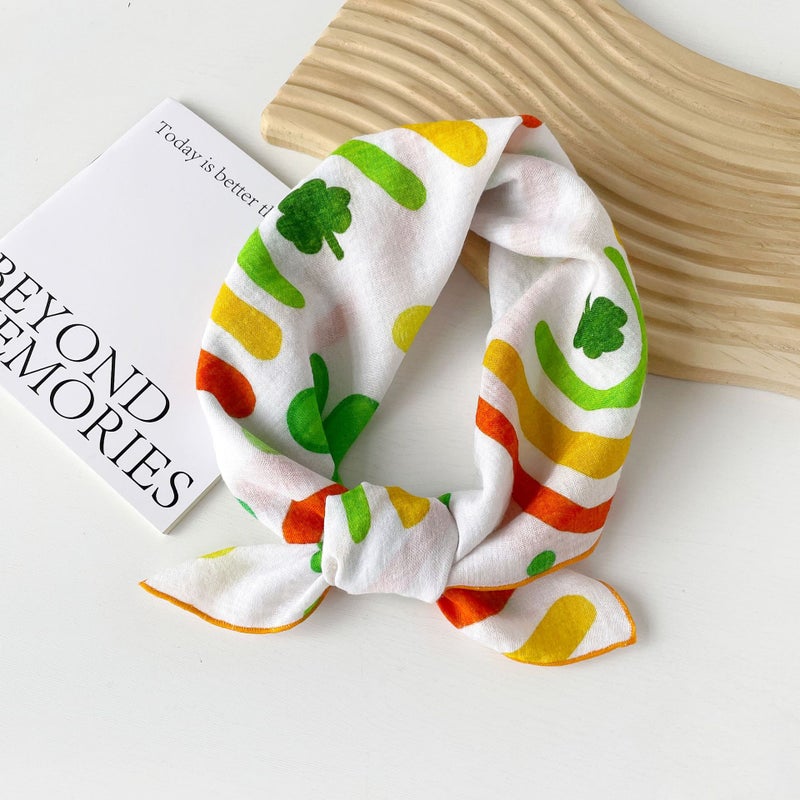 Ladies Spring Cotton Scarf Cashew Print QM5808-Rainbow