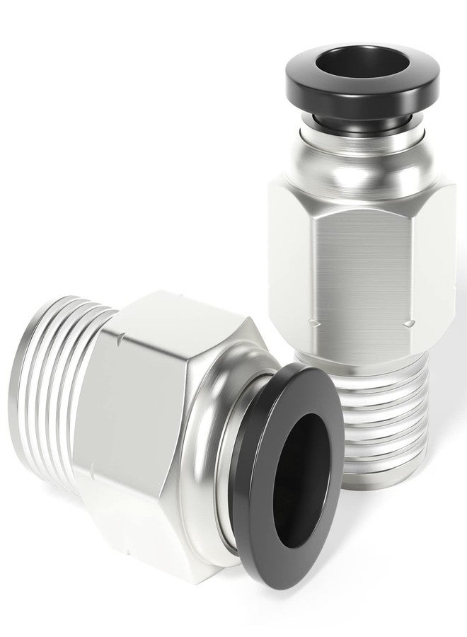 TAILONZ PNEUMATIC Male Straight 6mm Tube OD x 1/8 Inch NPT Thread Push to Connect Fittings PC6-N1 (Pack of 10) - Image 1