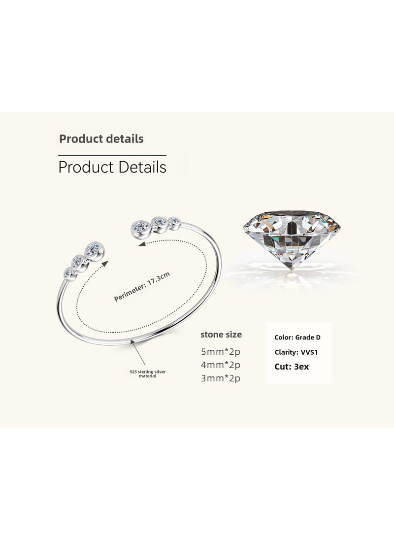 Generic 2024 Floral Moissanite Bracelet S925 Silver White-pea pods 