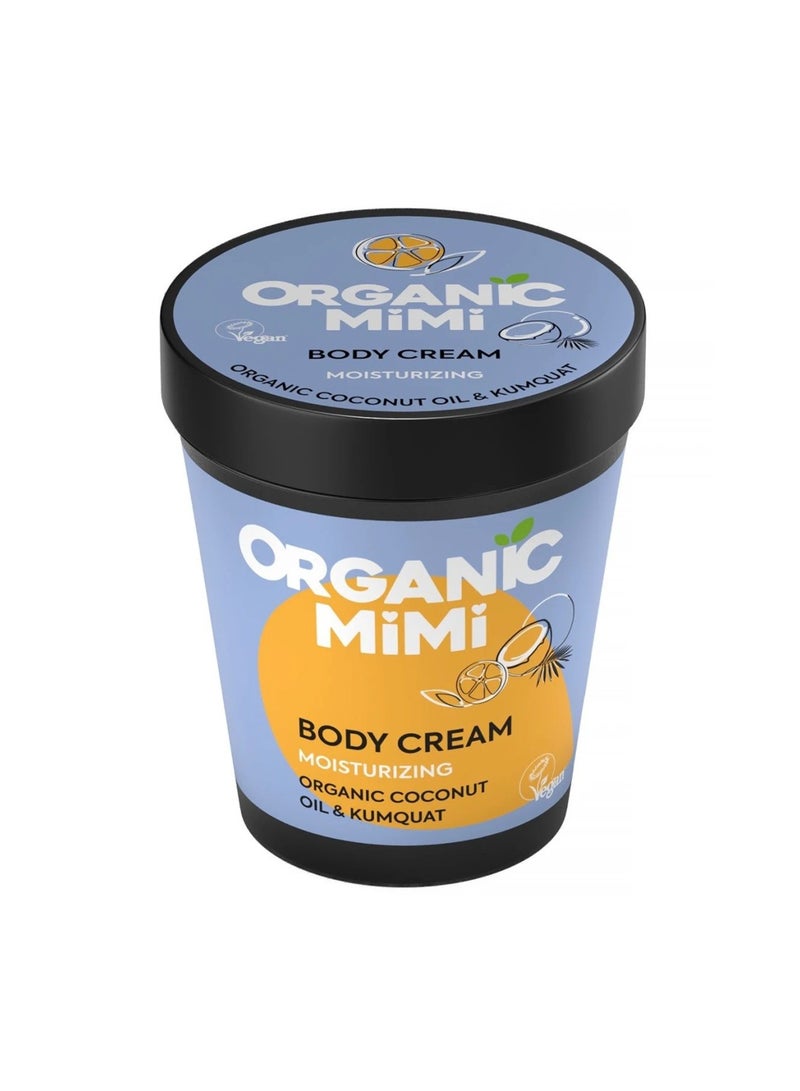 organic mimi Coconut & Kumquat Moisturizing Body Cream 200ml - Image 1