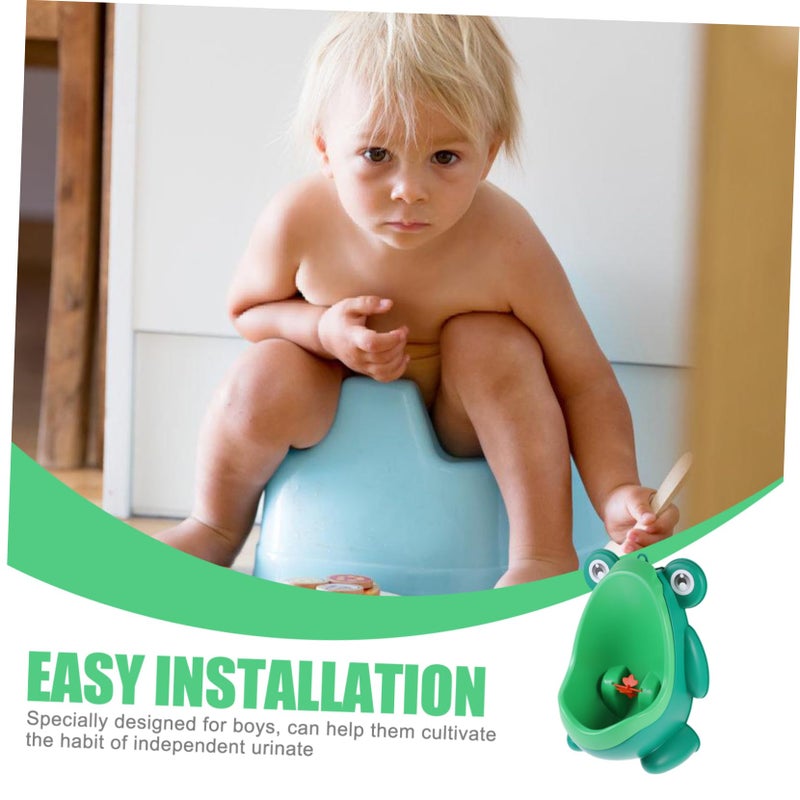 Green Frog Shaped Urinal For Boys Wall Mounted Potty Training Tool Easy To Install And Clean - Image 3