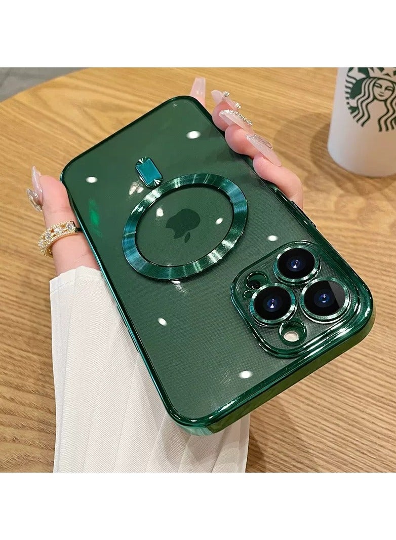 Electroplated CD Pattern Dustproof Mobile Phone Case Apple Magsafe Magnetic Soft Case