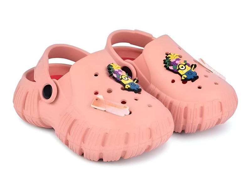 GIMME ! Little Monkey, Toddler Clogs Slippers, 12 Months to 6 Years, Baby Boy, Waterproof, Lightweight, Cute Cartoon Fun Charms, Pink, Non-Slip Sole - Image 2