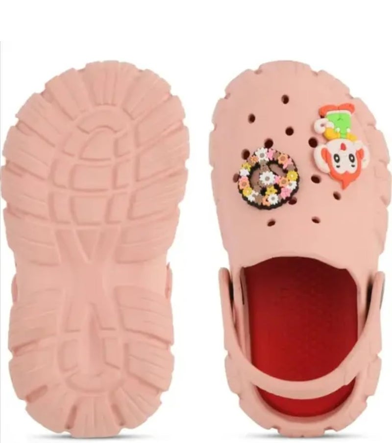 GIMME ! Little Monkey, Toddler Clogs Slippers, 12 Months to 6 Years, Baby Boy, Waterproof, Lightweight, Cute Cartoon Fun Charms, Pink, Non-Slip Sole - Image 3