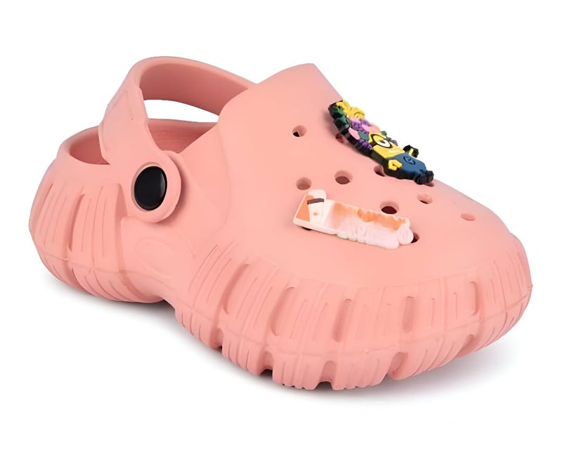 GIMME ! Little Monkey, Toddler Clogs Slippers, 12 Months to 6 Years, Baby Boy, Waterproof, Lightweight, Cute Cartoon Fun Charms, Pink, Non-Slip Sole - Image 4
