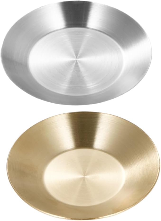 Multicolor 304 Stainless Steel Korean Style Sauce Dishes Round Seasoning Bowls Set of 2 - Image 1