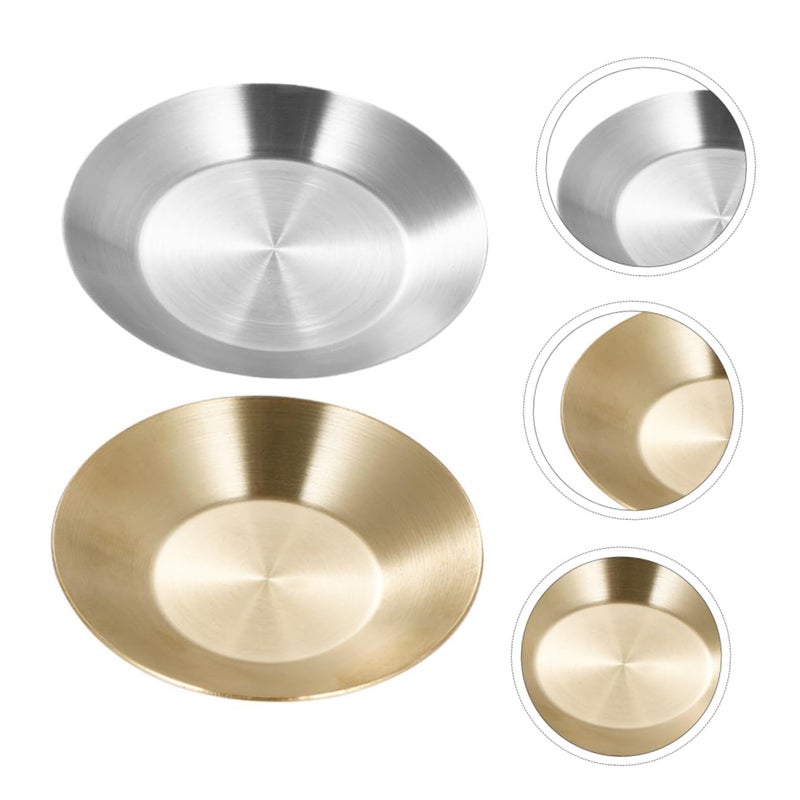 Multicolor 304 Stainless Steel Korean Style Sauce Dishes Round Seasoning Bowls Set of 2 - Image 4